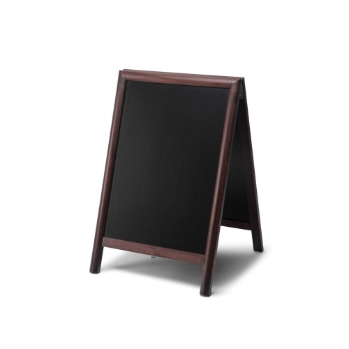 Drewniany potykacz kredowy NATURA 47 x 66 cm Ciemnobrązowy reklamowy potykacz kredowy do pisania markerami kredowymi