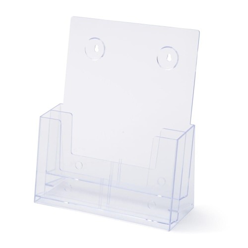 Stojak na ulotki SCRITTO® 2 x A4 odlewany stojak kieszeń na ulotki prospekty do postawienia na stół ladę z możliwością powieszenia na ścianie