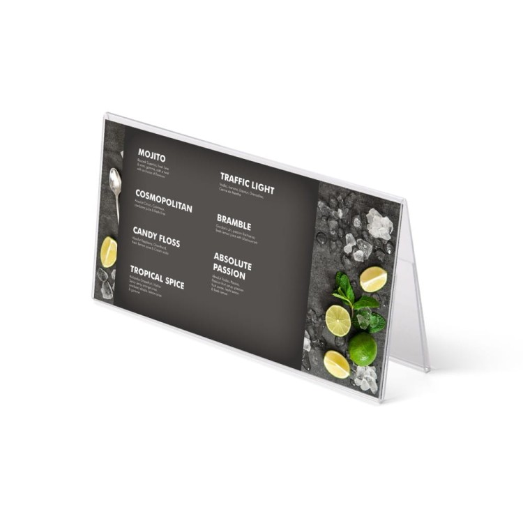 Stojak akrylowy na plakat typu A w orientacji poziomej format A6 (105 x 148 mm)