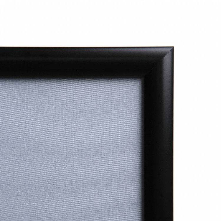 Ramka zatrzaskowa KRAST B2 (50,0 x 70,0 cm) aluminiowa czarna z ostrym prostym narożnikiem rama ramka plakatowa OWZ ścienna na plakat na zdjęcia profil 25 mm