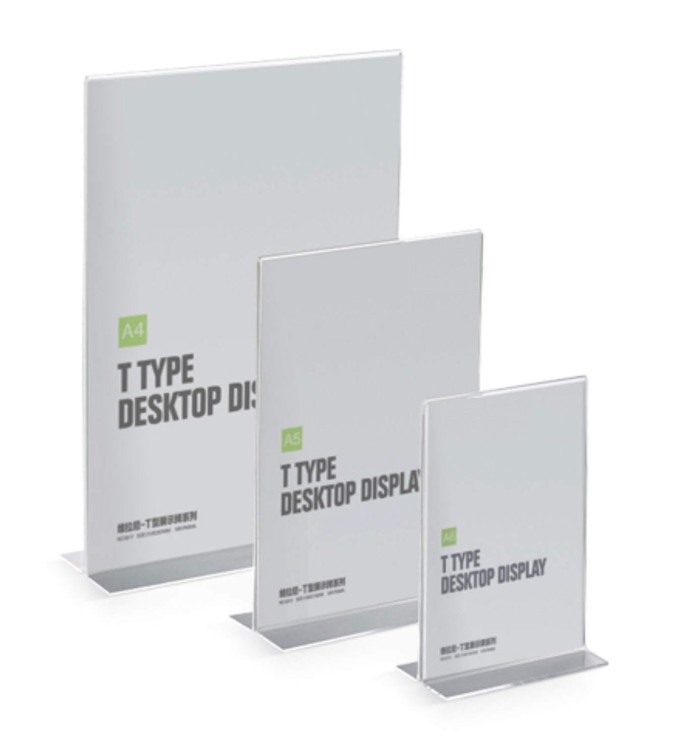 Stojak akrylowy A5 Typ T, Informacyjny na ulotki, plakaty, broszury