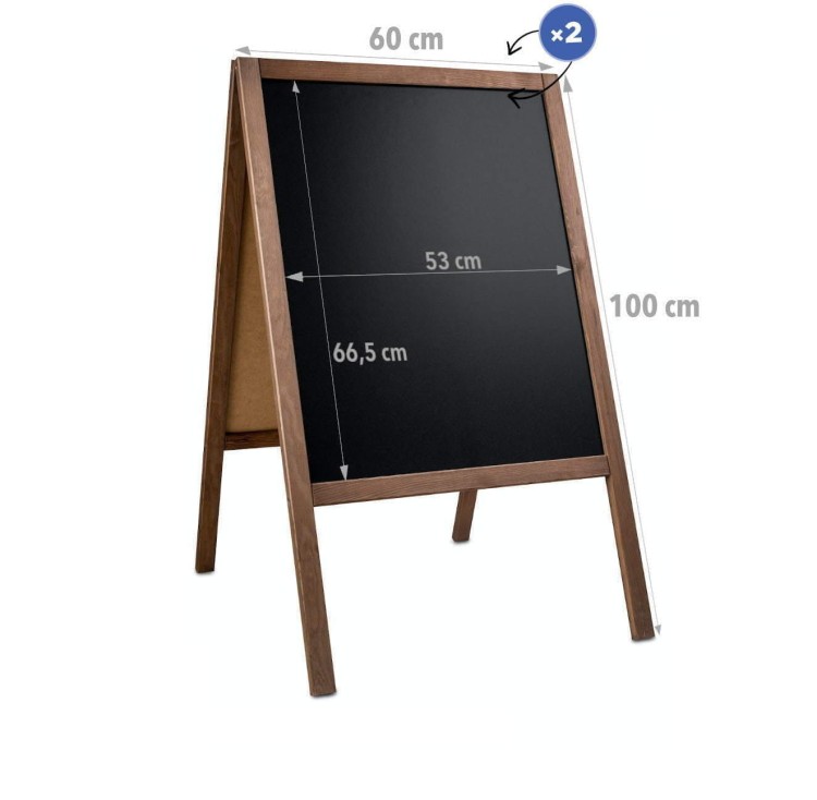 Potykacz informacyjny drewniany 60x100 (Tablica kredowa)