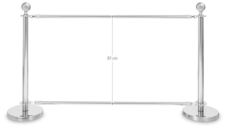 Zestaw słupków z ekspanderami - Srebrny CHROME - Eleganckie słupki idealne jako nośnik reklamy oraz wydzielenie przestrzeni w restauracjach, kawiarniach, sklepach