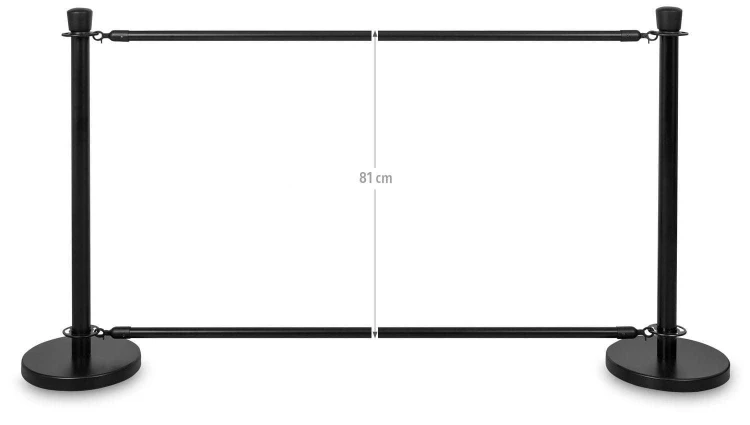 Zestaw słupków z ekspanderami - Czarny - Eleganckie słupki idealne jako nośnik reklamy oraz wydzielenie przestrzeni w restauracjach, kawiarniach, sklepach