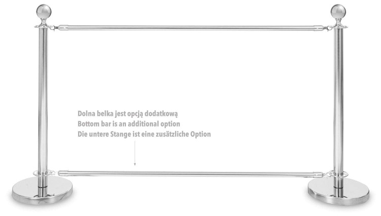 Zestaw Słupków CAFE odgradzający - Chrome