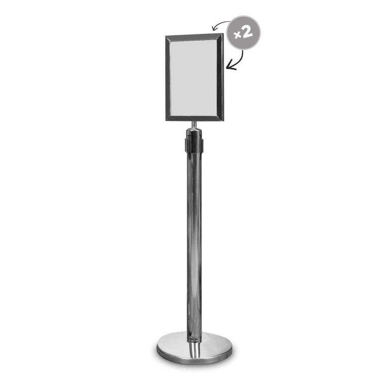 Słupek z taśmą zwijaną 235 cm P-EXTBE - Chromowany - Słupek odgradzający hotelowy słupek z taśmą zwijaną do Hotelu do Restauracji do strefy VIP