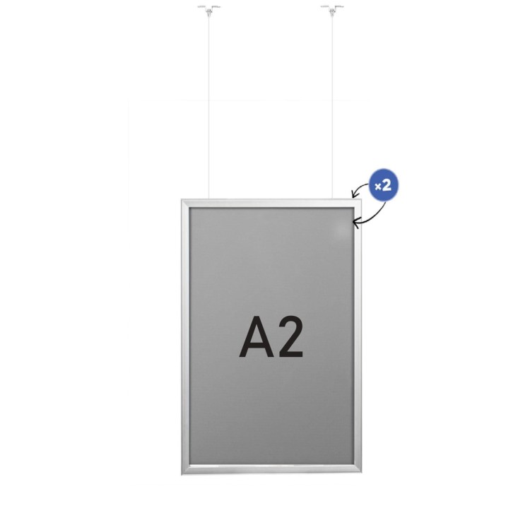 Ramka podwieszana sufitowa na zdjęcie lub plakat format A2 + linki i mocowania.