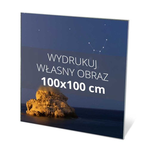 Obraz tekstylny 100 x 100 cm na ramie aluminiowej 20 mm z własnym wydrukiem i łatwym systemem wymiany