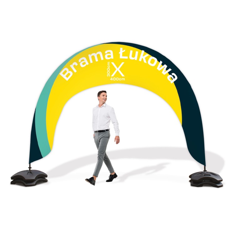 Brama łukowa zewnętrzna 4m z wydrukiem jednostronnym