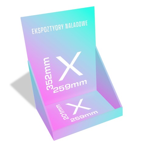 Tekturowy ekspozytor reklamowy na ladę, półkę, do sklepu, drogerii