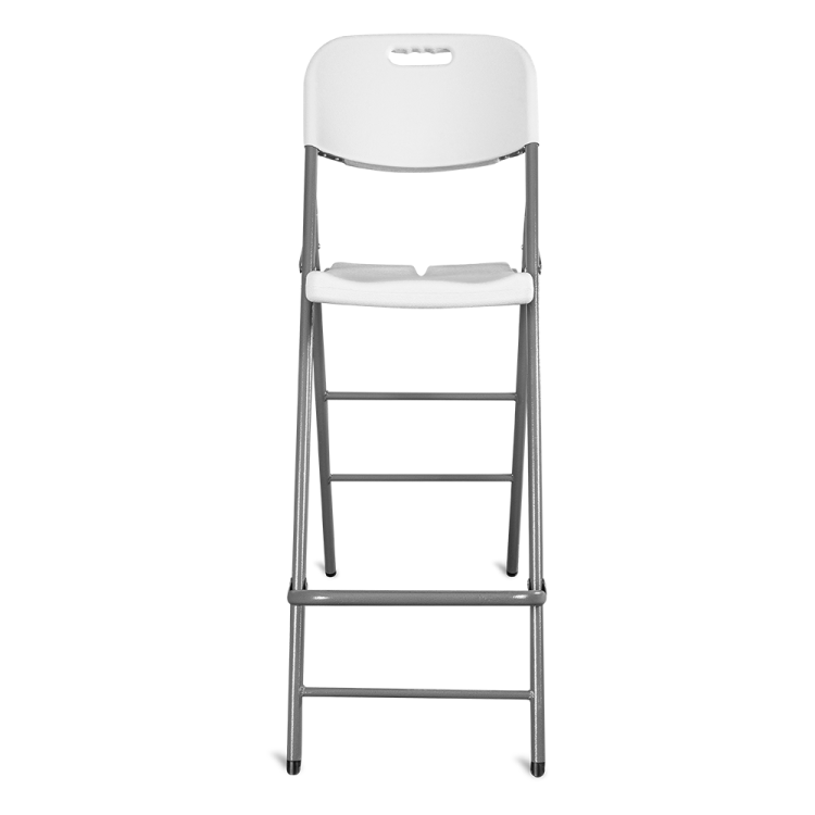 Krzesło białe składane wysokie typu hooker od frontu
