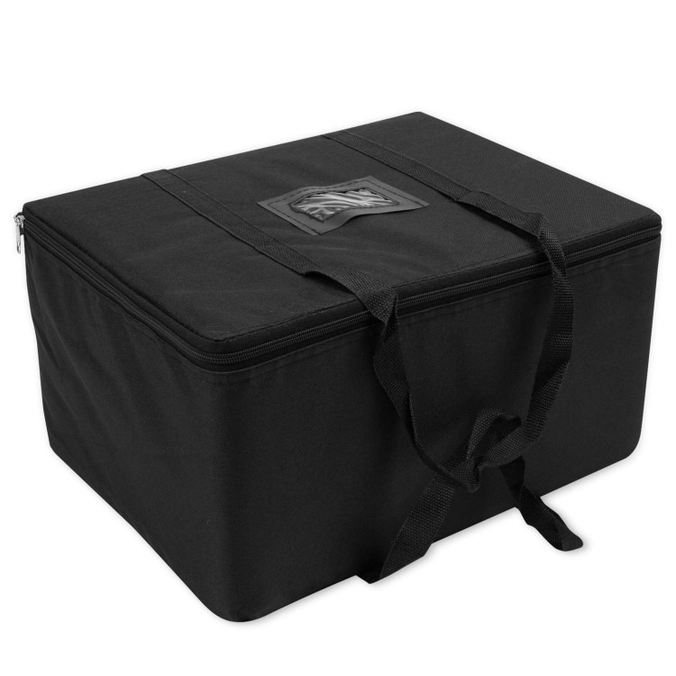 Dwustronny rozkładany stojak na ulotki TALLNECK 6xA4 z torbą - czarny