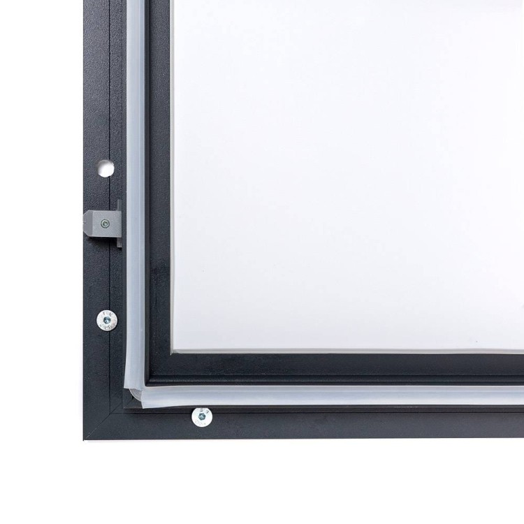 Gablota magnetyczna SLM 8xA4 z certyfikatem 87x60 cm trudnopalności B1 zamykana na kluczyk do użytku zewnętrznego gablota zewnętrzna gablota ogłoszeniowa gablota informacyjna tablica ogłoszeń tablica informacyjna ogniotrwała antracyt
