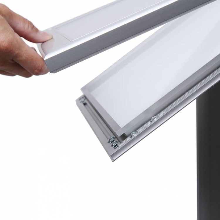 Stojak na menu 2xA4 stojak prezenter na kartę menu stojak informacyjny prezentacyjny z ramką A4 do restauracji gastronomii do hotelu stojak na plakat Menu Board z oświetleniem LED