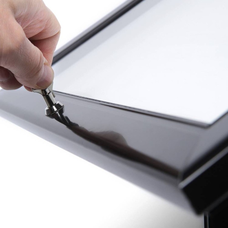 Stojak na menu 2xA4 - czarny stojak prezenter na kartę menu stojak informacyjny prezentacyjny z ramką A4 do restauracji gastronomii do hotelu stojak na plakat Menu Board