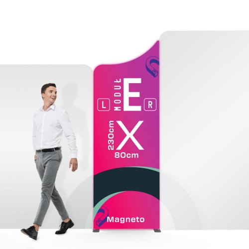 Moduł E Stoiska Magneto 80 x 230 cm z wydrukiem jednostronnym