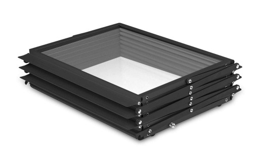 Rozkładany stojak na ulotki 6xA4 AKRYL z walizą - czarny