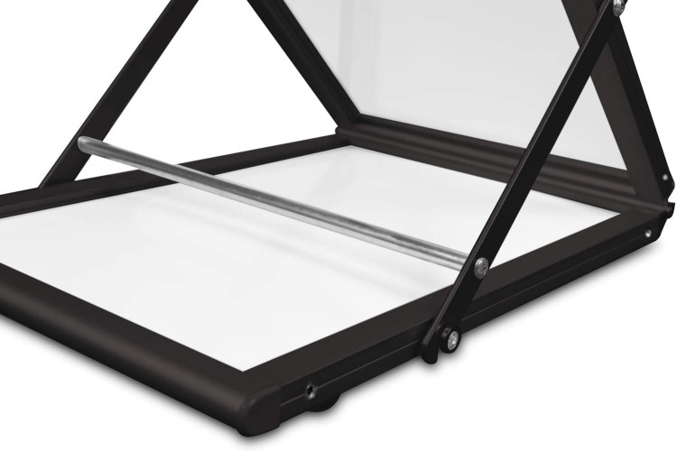 Rozkładany stojak na ulotki 6xA4 AKRYL z walizą - czarny