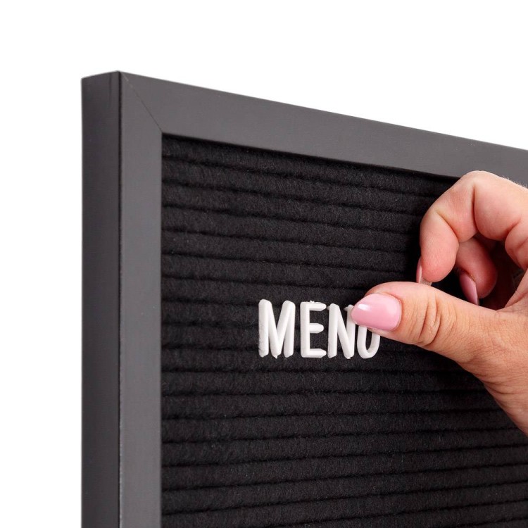 Czarna tablica literowa 30 x 30 cm z czarną ramą do użytku wewnętrznego wewnętrzna tablica literowa ogłoszeniowa tablica informacyjna tablica ogłoszeń