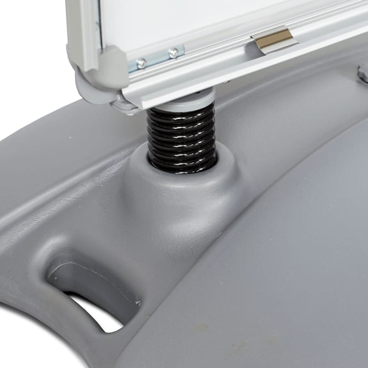 Potykacz reklamowy A0 OWZ Water Base - srebrny potykacz reklamowy z zatrzaskową ramą OWZ i podstawą napełnianą wodą