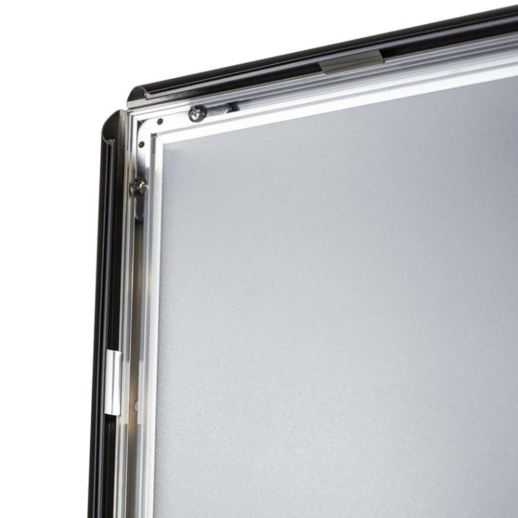 Ramka plakatowa OWZ A4 (29 x 21 cm) aluminiowa czarna z prostym narożnikiem rama ramka plakatowa OWZ ścienna na plakat na zdjęcia profil 25 mm