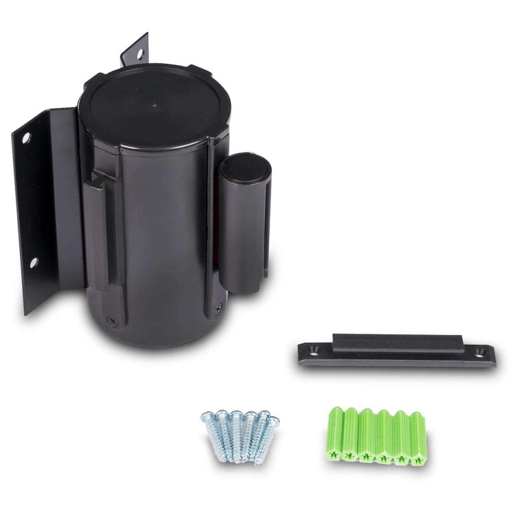 Głowica naścienna z czarną taśmą zwijaną 200 cm P-EXTBE kasetka kaseta ze zwijaną taśmą odgradzającą