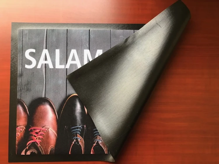 Mata podłogowa Promo Star - promocyjny dywanik wykładzina z logo do zastosowań wewnętrznych - szczegół