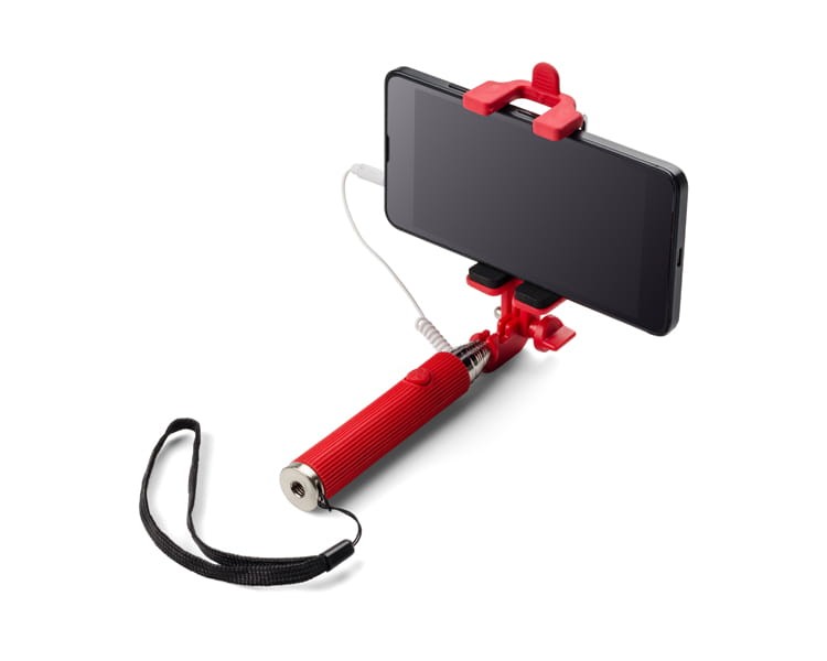 Uchwyt teleskopowy SELFIE MINI czerwony