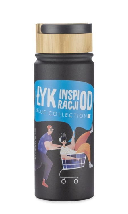 Butelka termiczna KAMI 550 ml czarny z logo