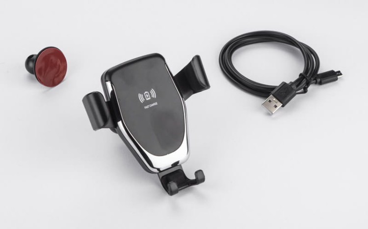 Uchwyt do telefonu z ładowarką indukcyjną GARI 15W- II gatunek czarny