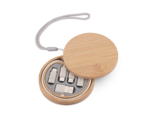 Zestaw kabli do ładowania MIJATO beżowy (naturalny)