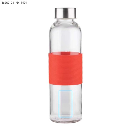 Butelka szklana GLASSI 510 ml czerwony