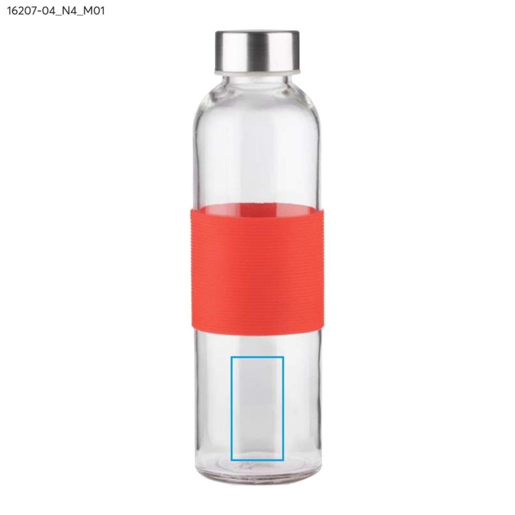 Butelka szklana GLASSI 510 ml czerwony