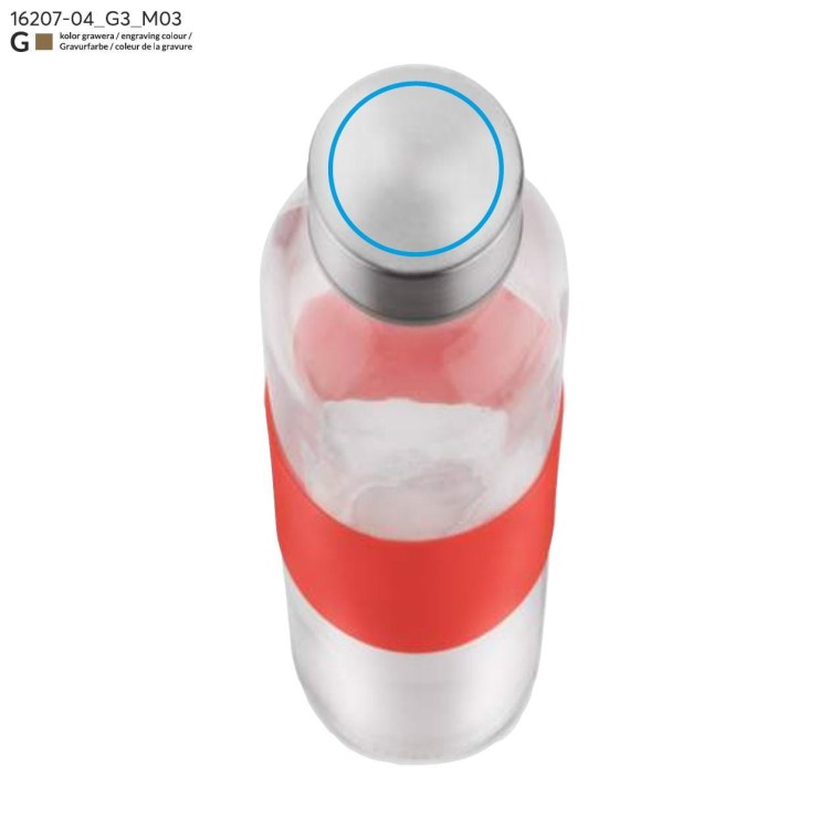 Butelka szklana GLASSI 510 ml czerwony