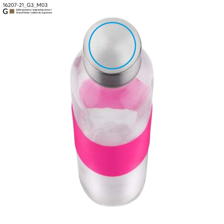 Butelka szklana GLASSI 510 ml różowy