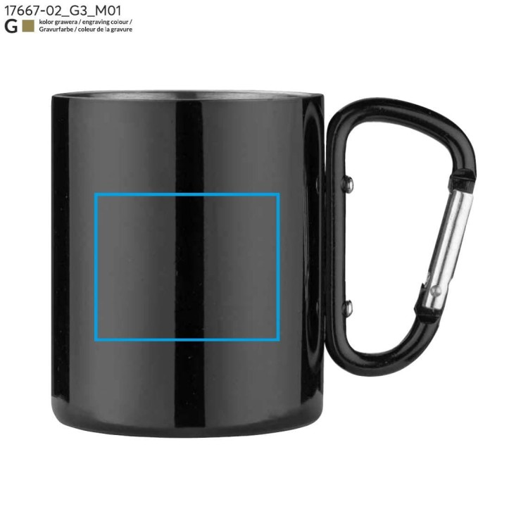 Kubek z karabińczykiem CAMP 250 ml czarny