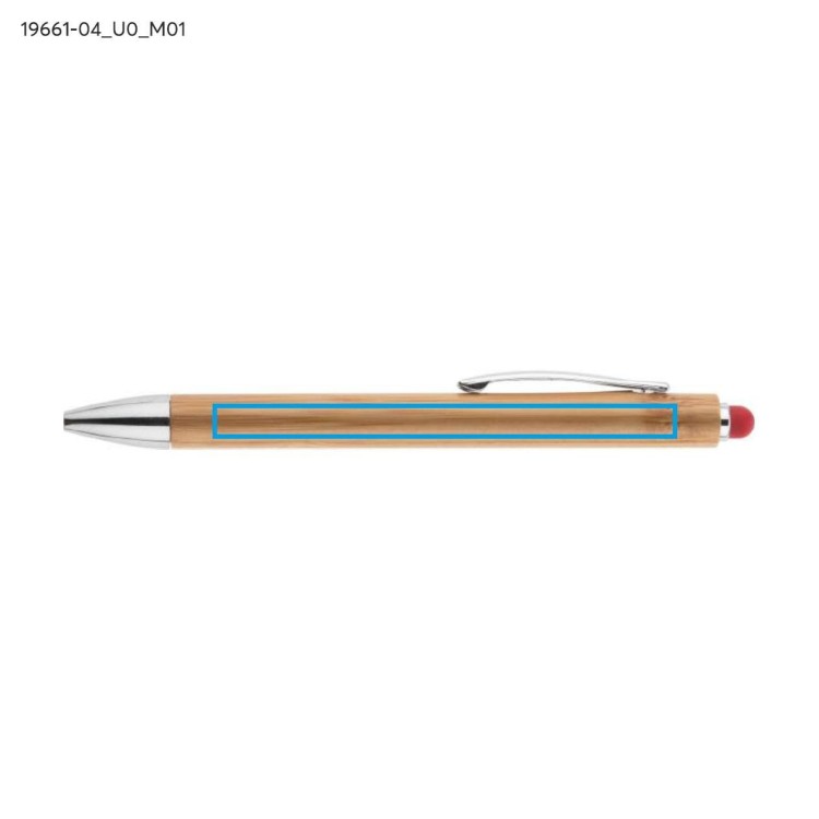 Długopis touch bambusowy TUSO czerwony