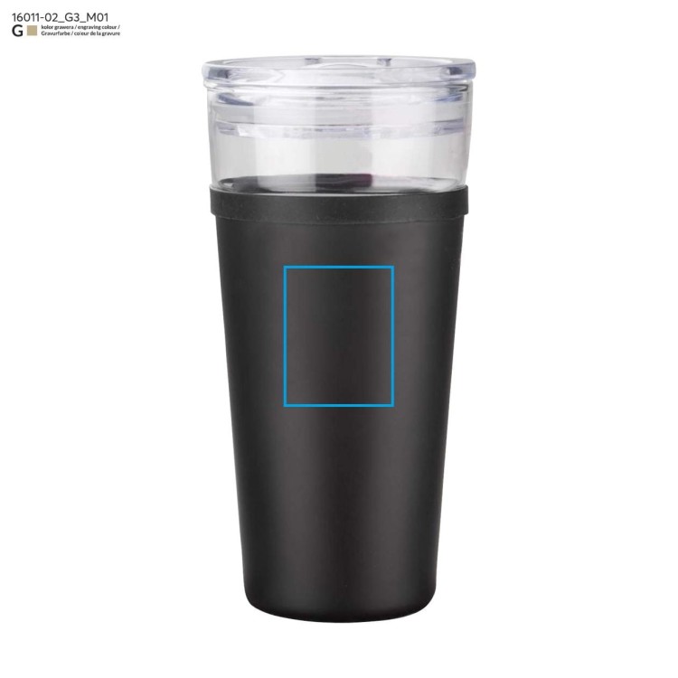 Kubek szklany GLATT 428 ml czarny