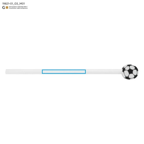 OŁÓWEK z gumką FUNNI MIX - Piłka biały