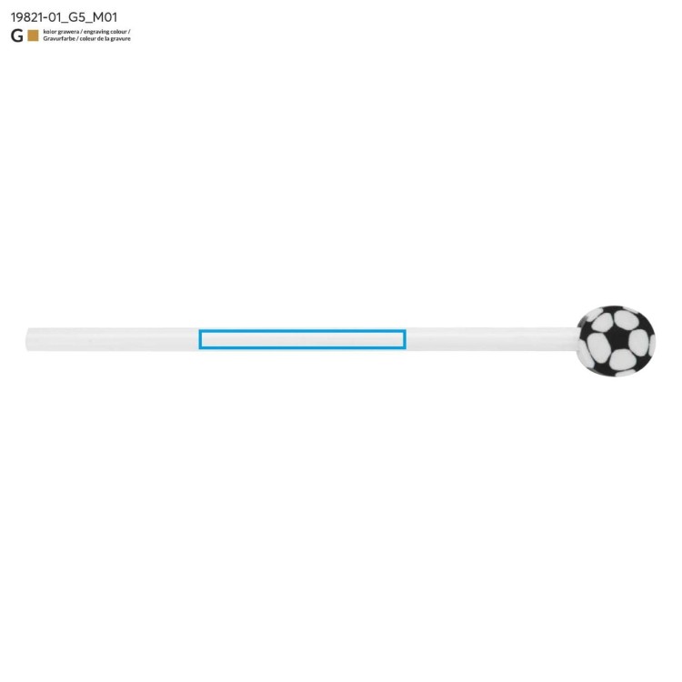 OŁÓWEK z gumką FUNNI MIX - Piłka biały