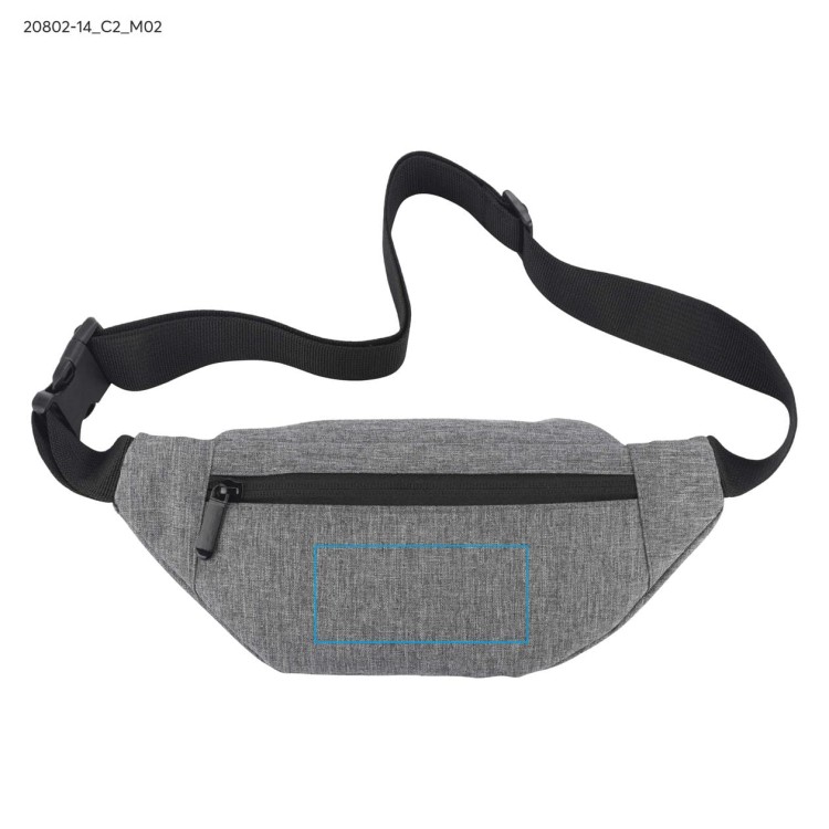 Torebka biodrowa rPET CHILLIX, RFID popielaty (szary)