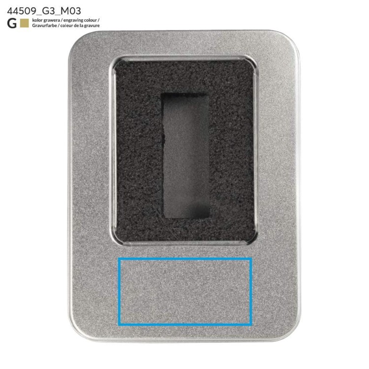 Puszka duża z wkładem na mniejszą pamięć USB srebrny