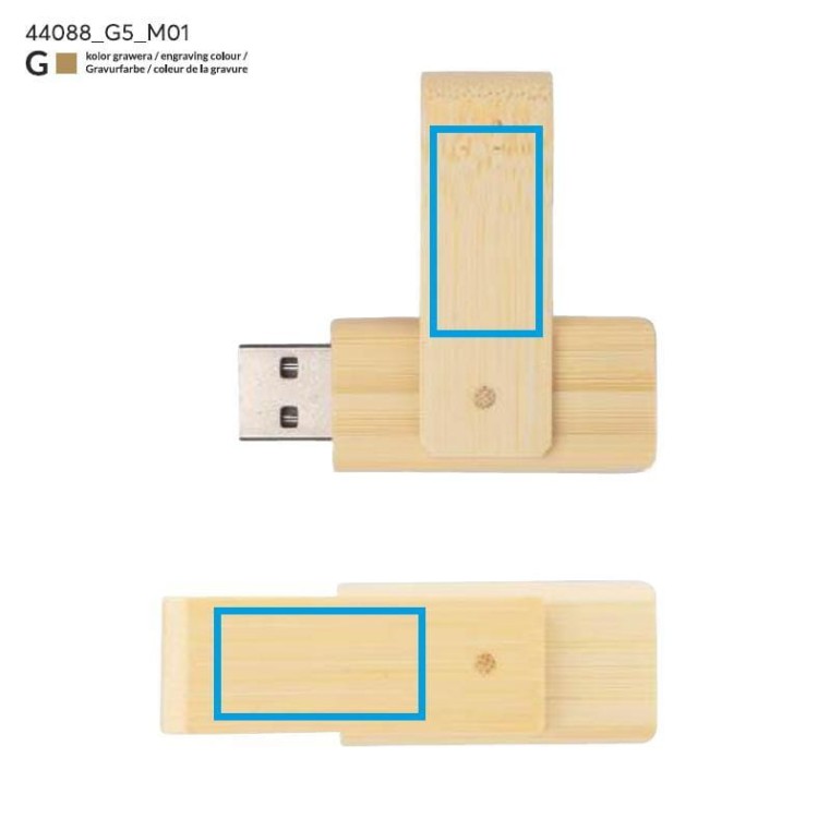 Pamięć USB bambusowa TWISTER 16 GB brązowy