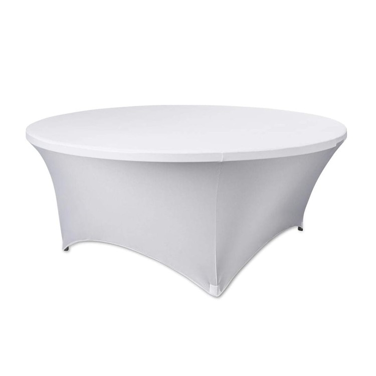Obrus do stołu eventowego ø 183 cm - Biały