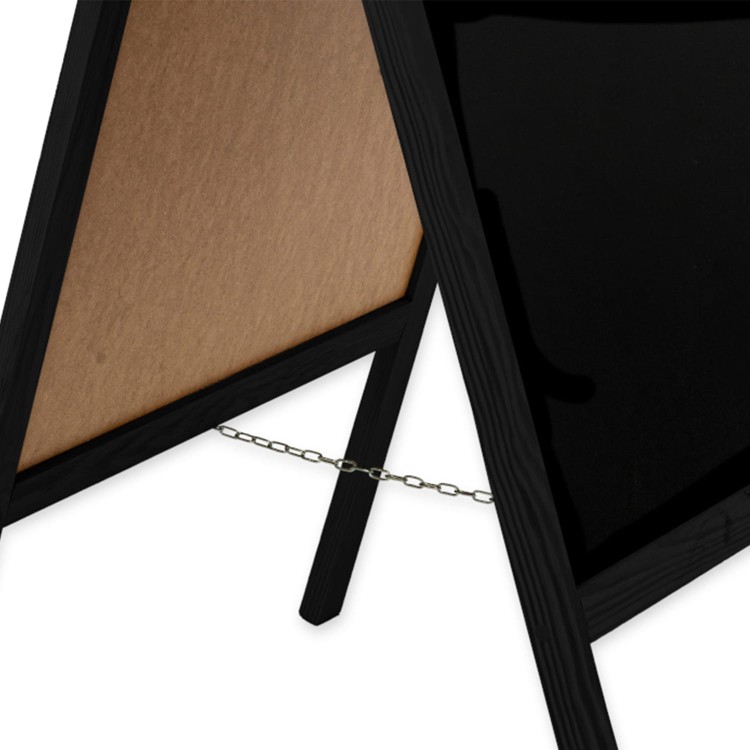 Dwustronny drewniany potykacz reklamowy S (51 x 90 cm) - czarny potykacz reklamowy