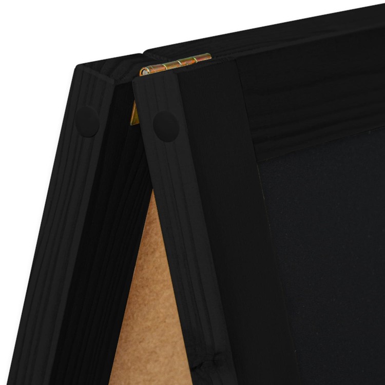 Dwustronny drewniany potykacz kredowy (60 x 100 cm) - czarny potykacz reklamowy