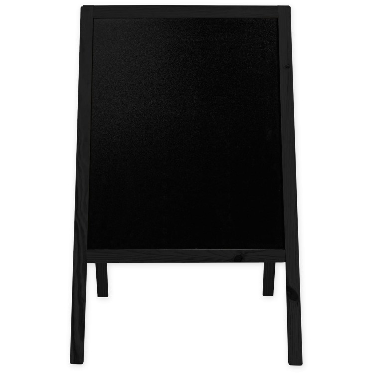 Dwustronny drewniany potykacz kredowy (60 x 100 cm) - czarny potykacz reklamowy