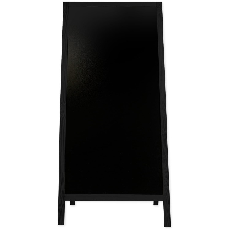 Dwustronny drewniany potykacz kredowy (72 x 160 cm) - czarny potykacz reklamowy