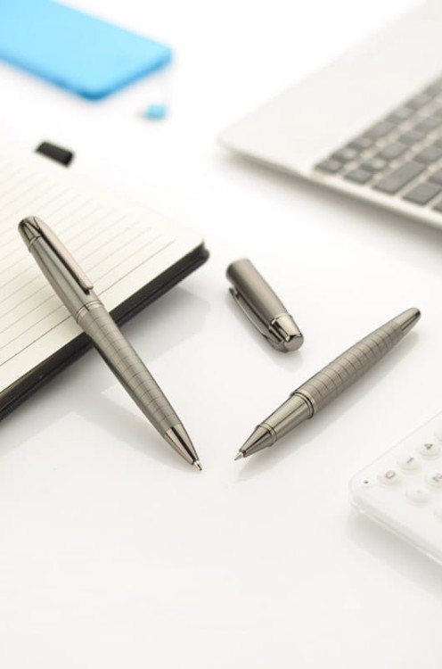 Zestaw piśmienniczy OREGON grafitowy z logo