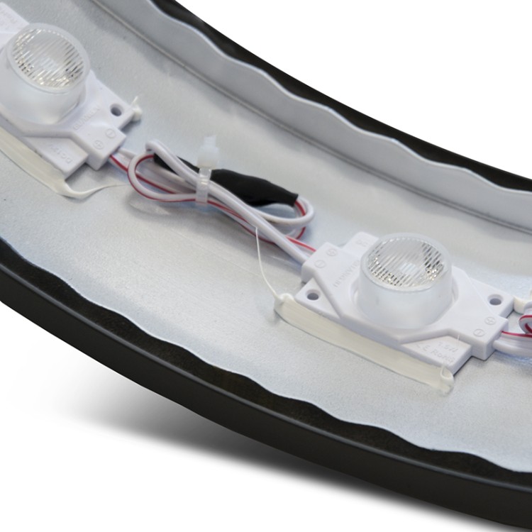 Zewnętrzny kaseton ścienny dwustronny LED semafor koło 50 cm z nadrukiem